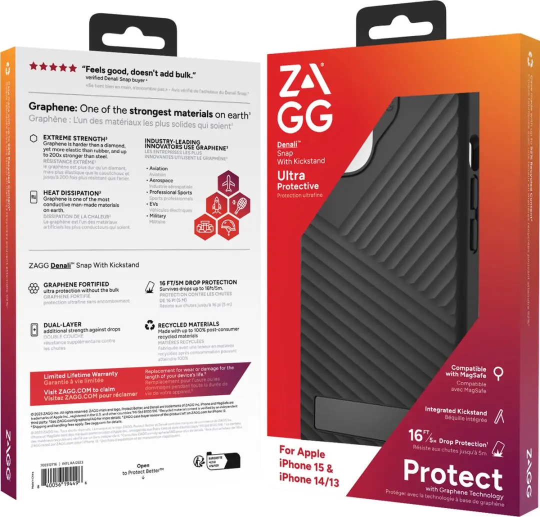 ZAGG Denali Snap KS iPhone 15 Hoesje - Zwart