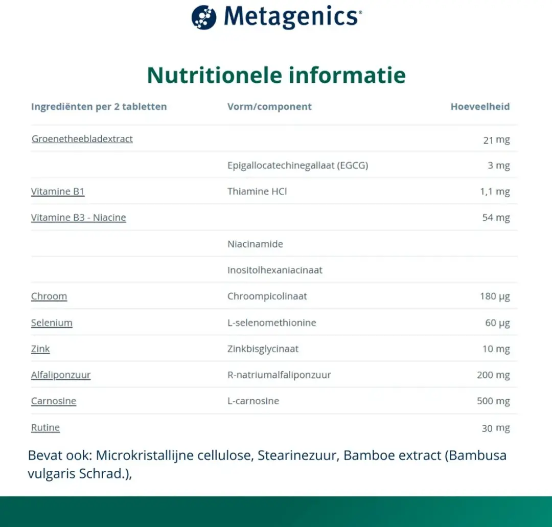 Metagenics Hebexina Tablets 60 Stuks