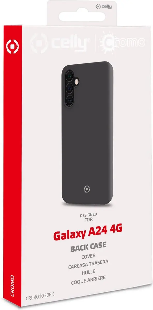 Celly Cromo Siliconen Hoesje Samsung Galaxy A24 - Zwart