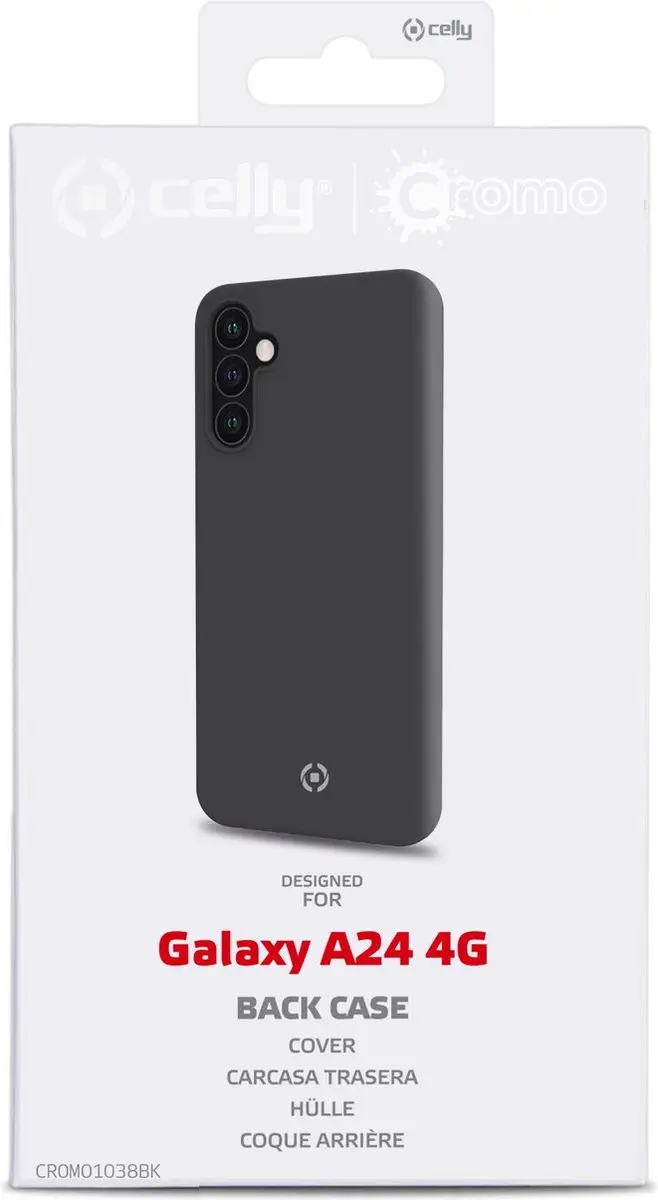 Celly Cromo Siliconen Hoesje Samsung Galaxy A24 - Zwart