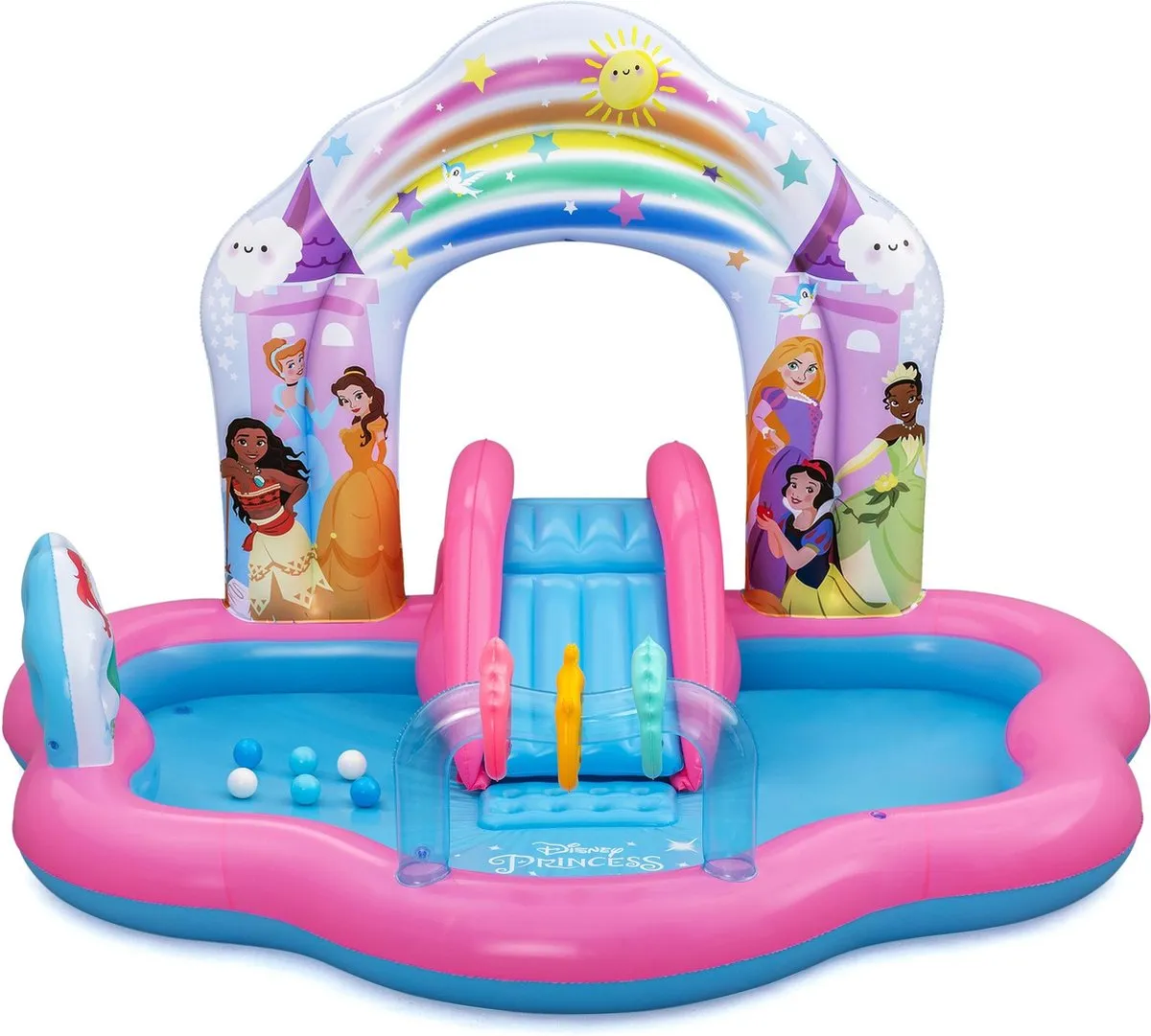 Bestway Disney Princess Enchanted Palace Opblaasbaar Waterspeelcentrum 221x193x140cm - Meerkleurig - afbeelding 3 van 6