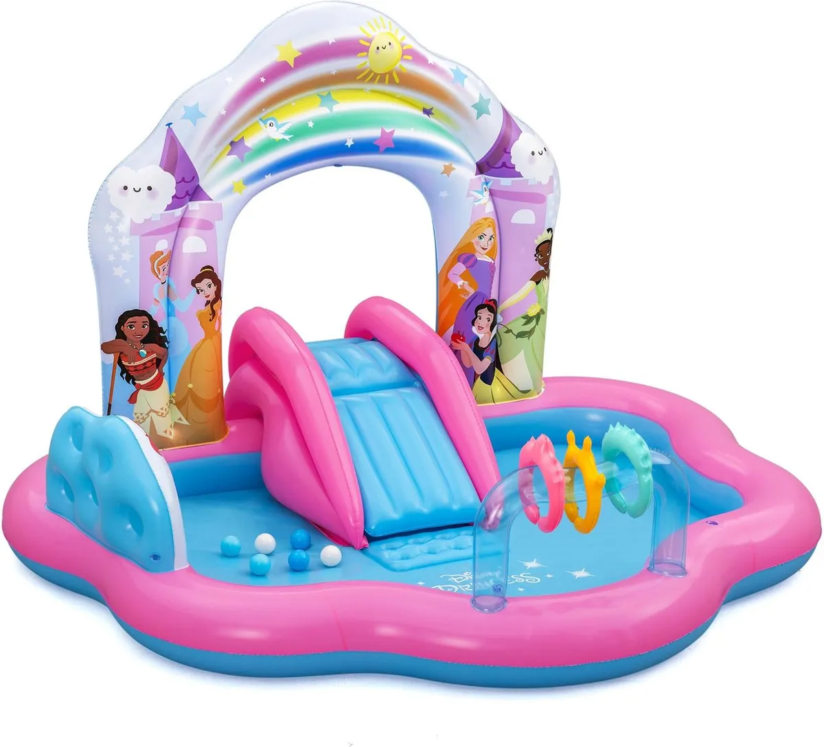 Bestway Disney Princess Enchanted Palace Opblaasbaar Waterspeelcentrum 221x193x140cm - Meerkleurig - afbeelding 4 van 6