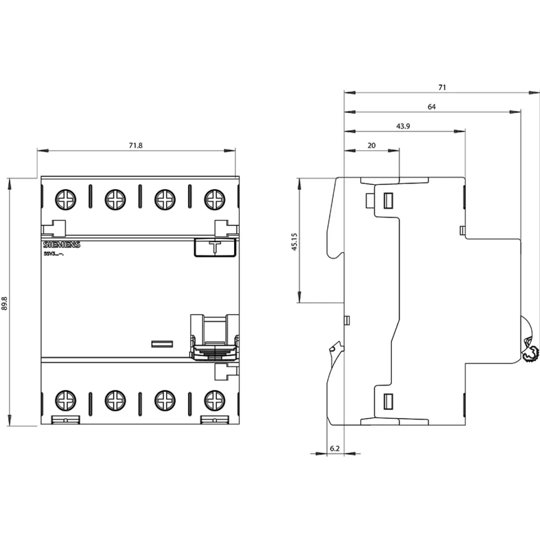 Siemens 5SV36468 RCCB 63A 0.3A 400V