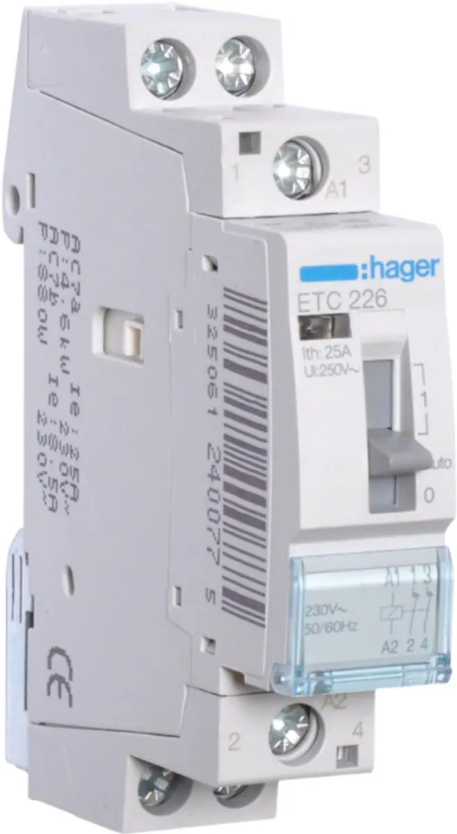 Hager ETC226 Magnetische Schakelaar 25A Wit