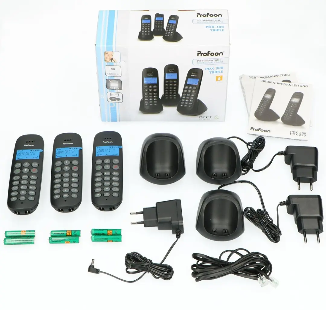 Alecto Profoon PDX-300 TRIPLE DECT Telefoon - 3 Handsets - Zwart - afbeelding 2 van 6