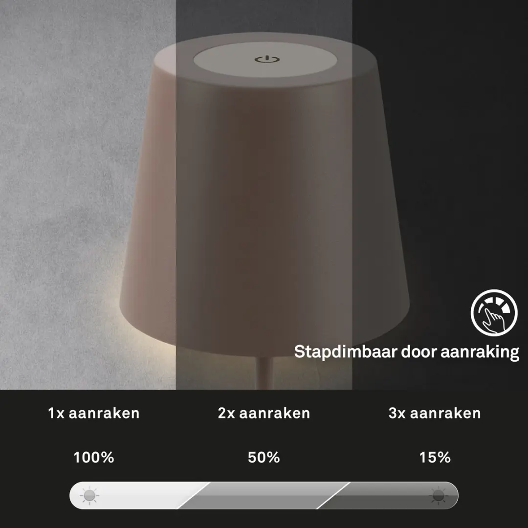 Briloner Kiki Oplaadbare Tafellampen - 2 Stuks - Bruin