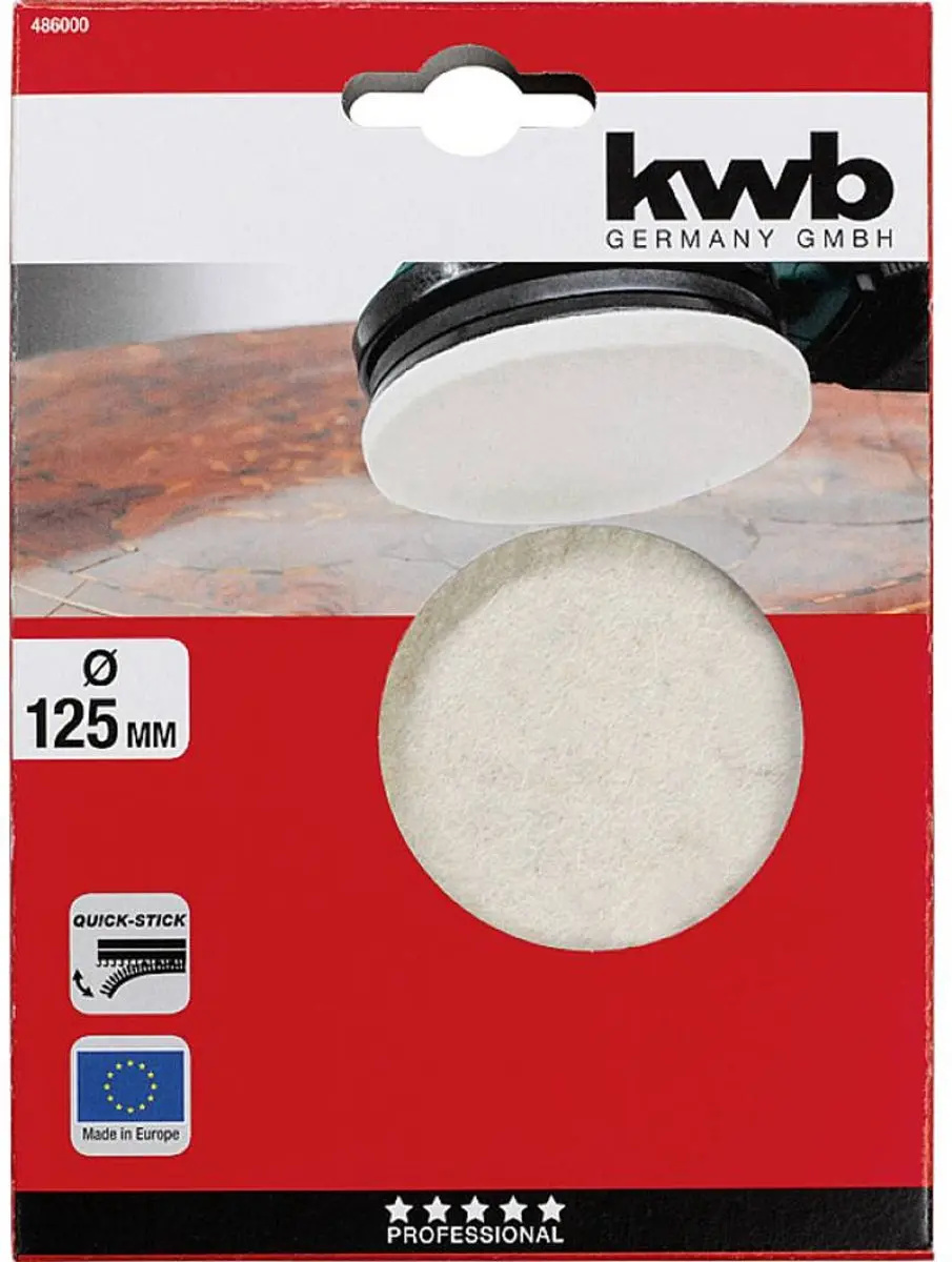KWB QUICK-STICK Viltpolijstschijf 486000 - Zelfklevend