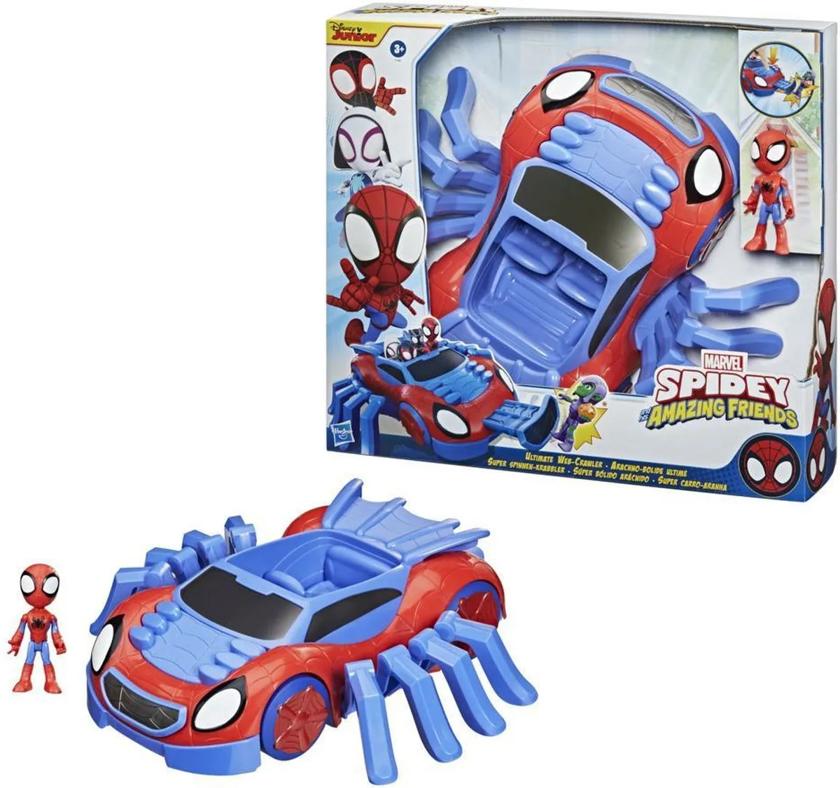 Hasbro Marvel Spidey and His Amazing Friends Ultimate Web-Crawler F1460FF1 - Blauw/Rood