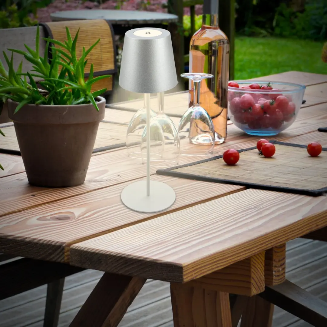 Briloner Kiki Oplaadbare Tafellampen Set - 2 Stuks - 3W - Zilver