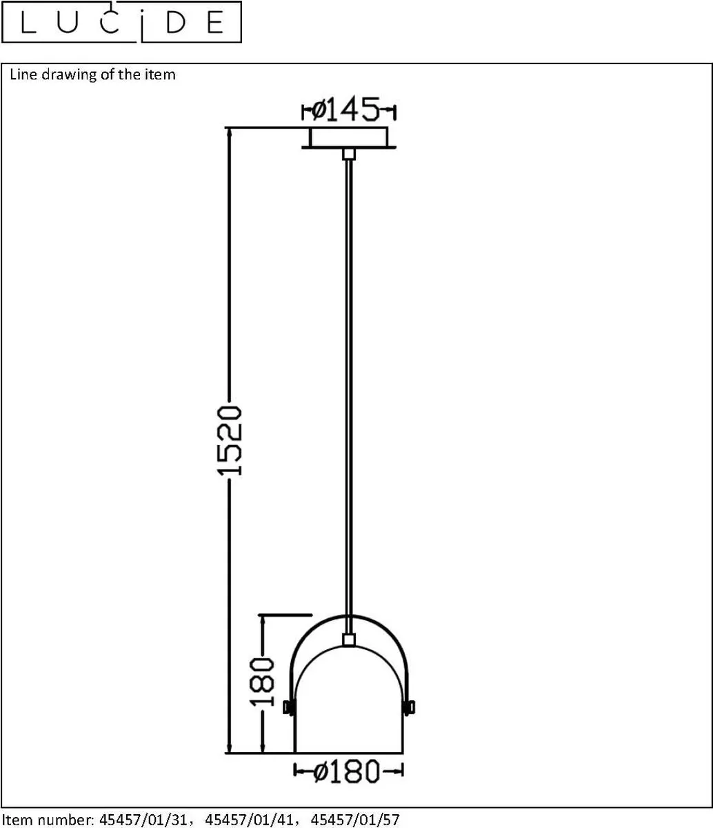Lucide MOLIO Hanglamp Ø14cm E14 - Bordeaux