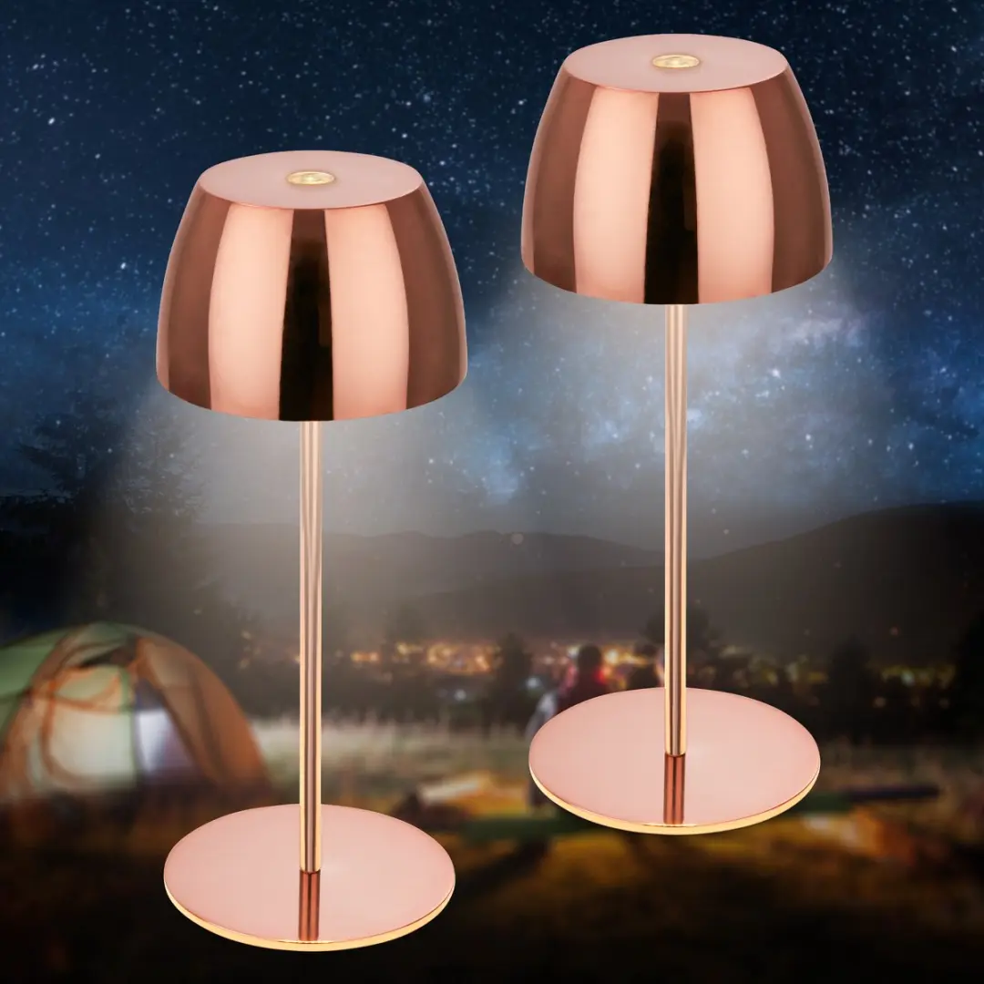 Briloner Serina Mini Set 2 Oplaadbare Tafellampen - Koper - 2700K
