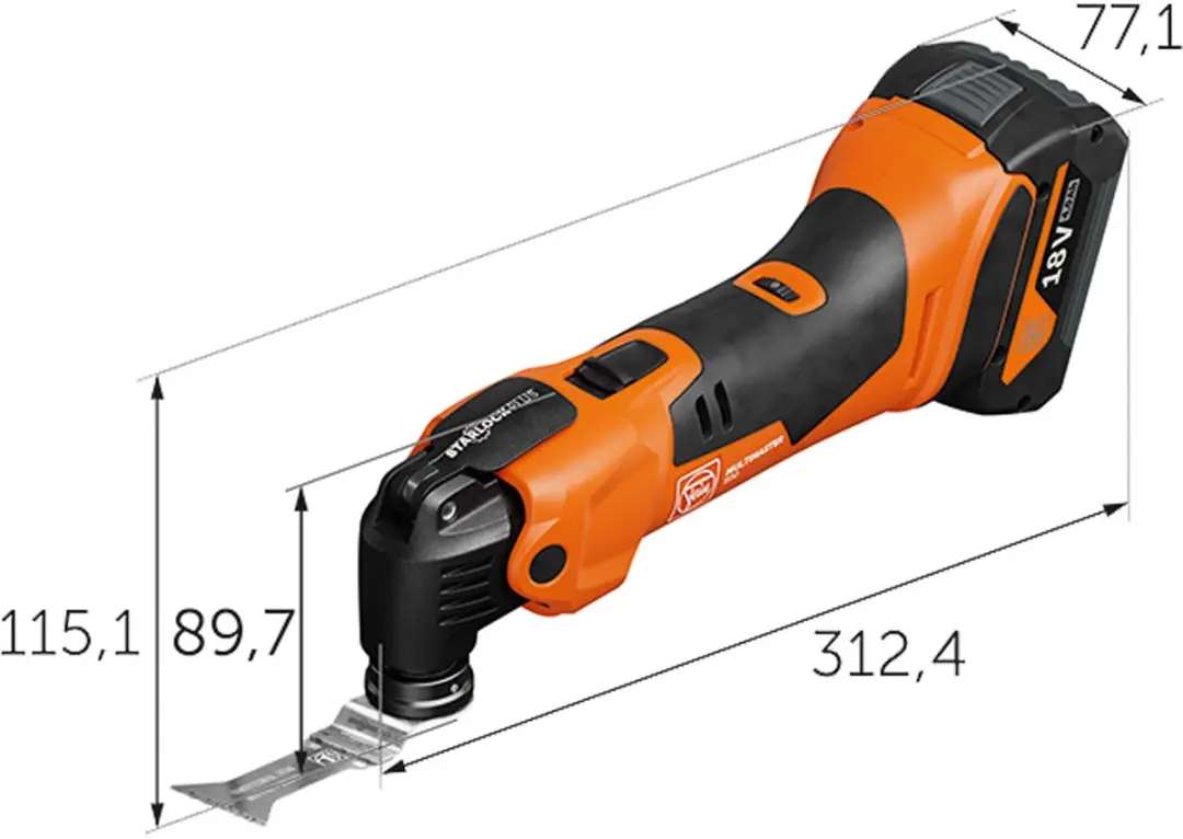Fein Voordeelpakket Combo AMM 500 & ASCM 18 QSW - 2x 18V Accu