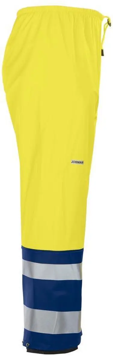 Jobman 2546 Hi-Vis Regenbroek - Geel/Navy S
