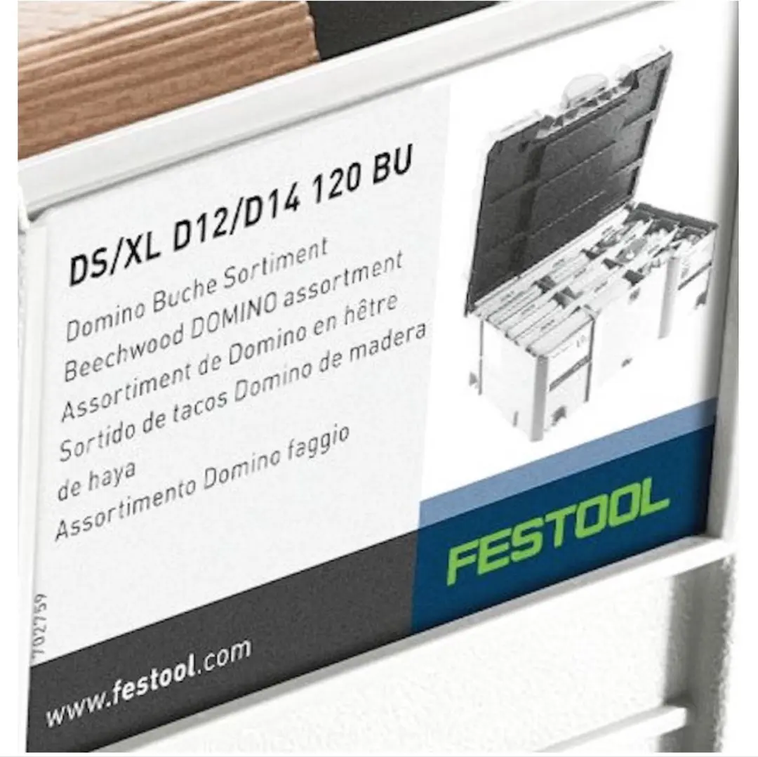 Festool Domino XL D12/D14 Deuvel - 128 Stuks Beuken - Wit