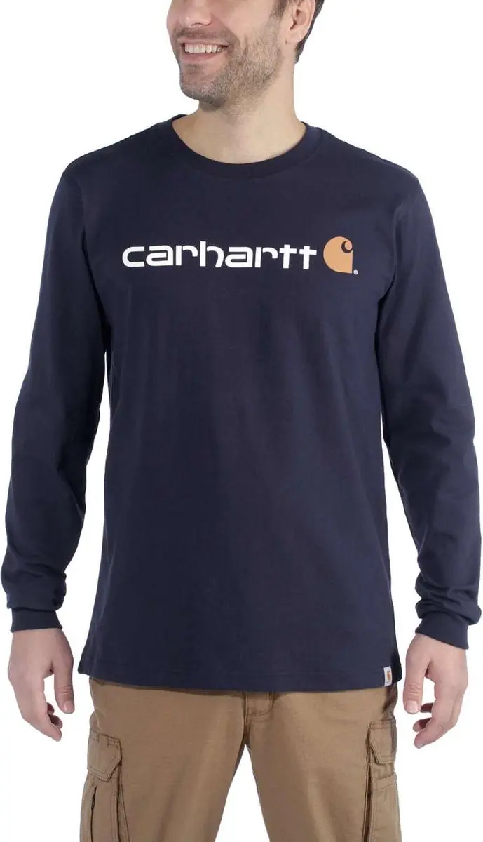 Carhartt Core Logo Longsleeve T-Shirt XS - Navy