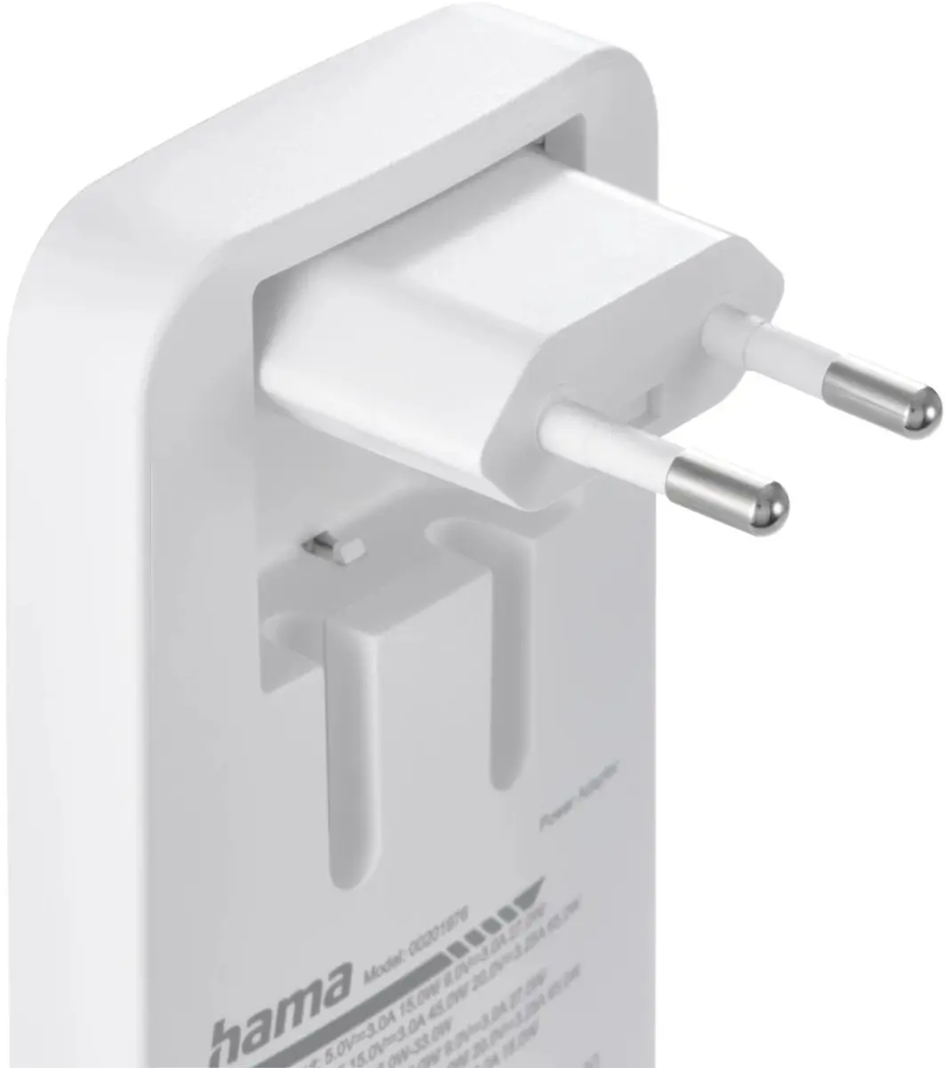 Hama 00200020 AC Sneloplader 65W - 3x USB - Wit