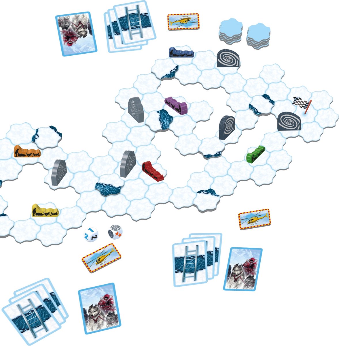 Tactic Arctic Race – Bordspel – Avontuurlijke Race naar de Noordpool – Tactiek en Blokkeren – Familiespel – 2 tot 4 Spelers – Vanaf 8 Jaar