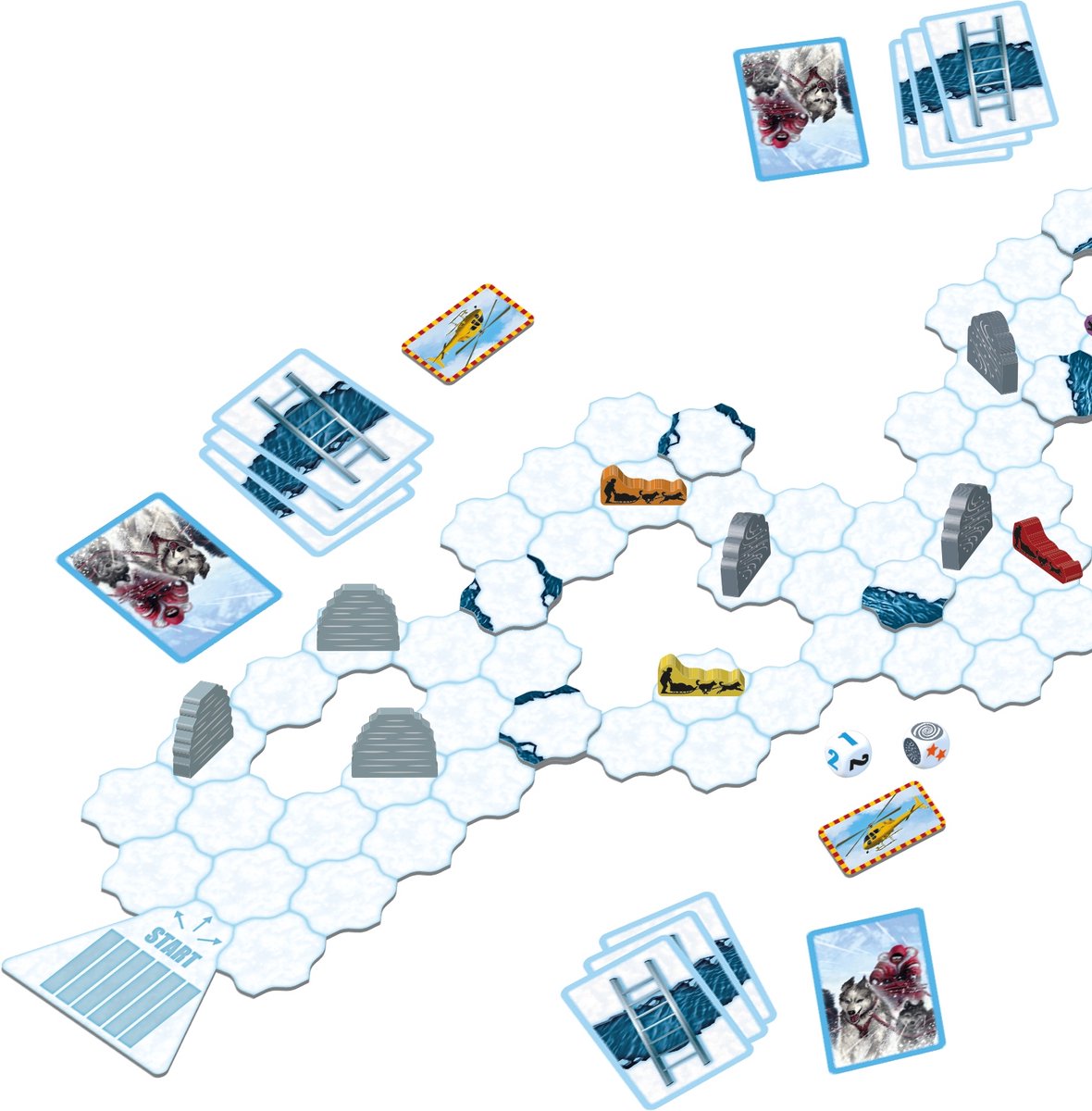 Tactic Arctic Race – Bordspel – Avontuurlijke Race naar de Noordpool – Tactiek en Blokkeren – Familiespel – 2 tot 4 Spelers – Vanaf 8 Jaar