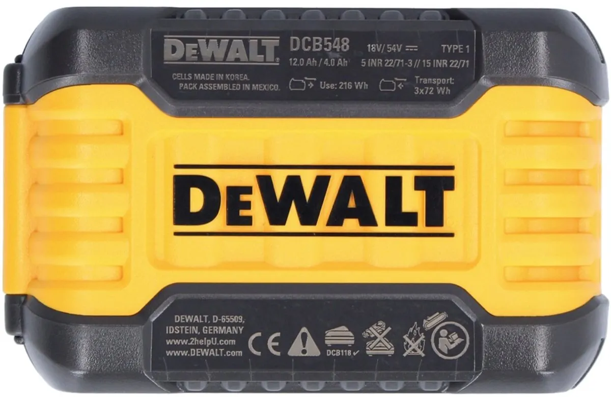 DeWalt DCB548 18V/54V XR FLEXVOLT Accu 12Ah - 20 Stuks