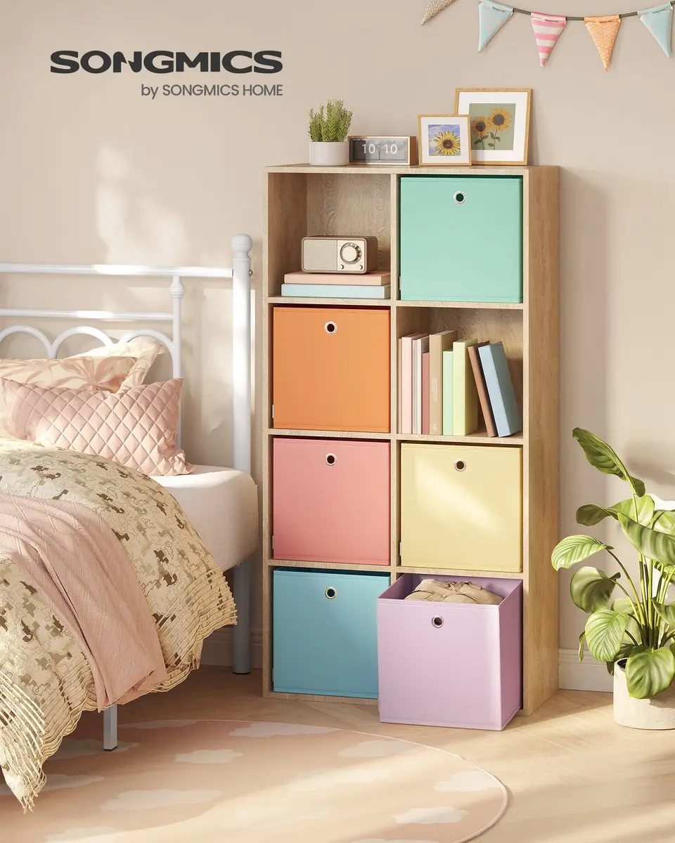 Songmics Opbergbox RFB233X01 - 6 Stuks - 36L - Lavendelpaars/Koelblauw/Maanlichtgroen/Terracottaroze/Abrikoosoranje/Lichtgrijs - afbeelding 6 van 6