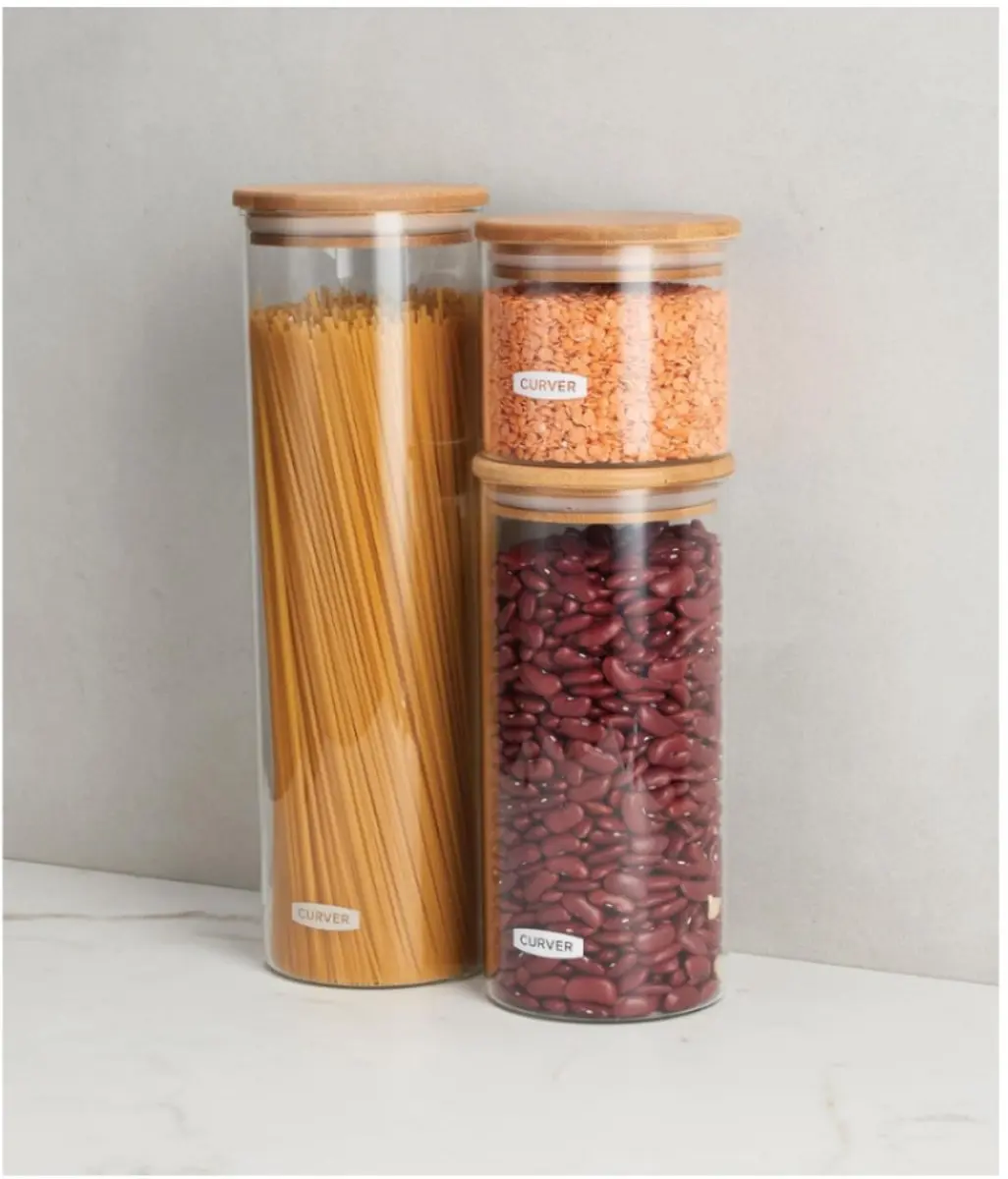 Curver Voorraadpotten Glas 3-delig - Luchtdicht - Borosilicaatglas