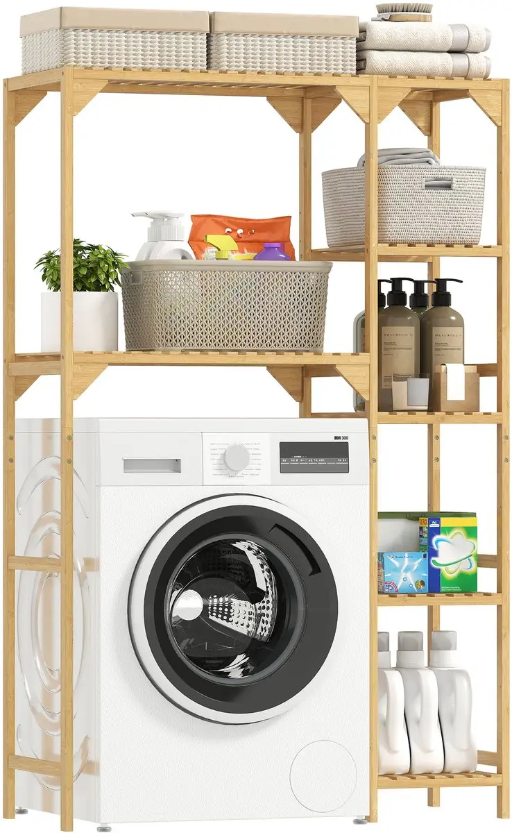 Homcom Wasmachinerek Bamboe 100x40x157cm