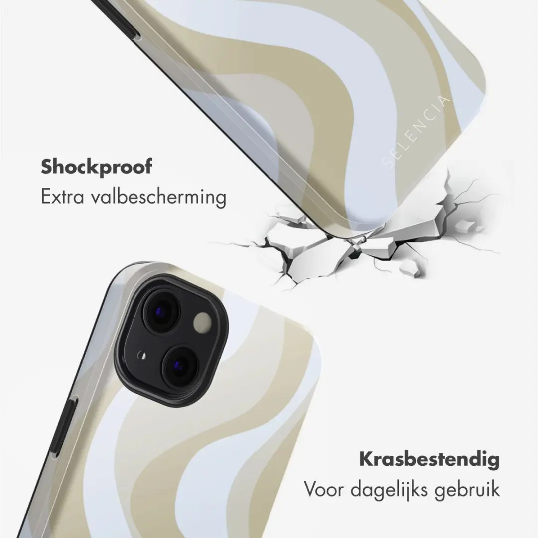 Selencia Hoesje iPhone 13 Desert Waves Beige - MagSafe