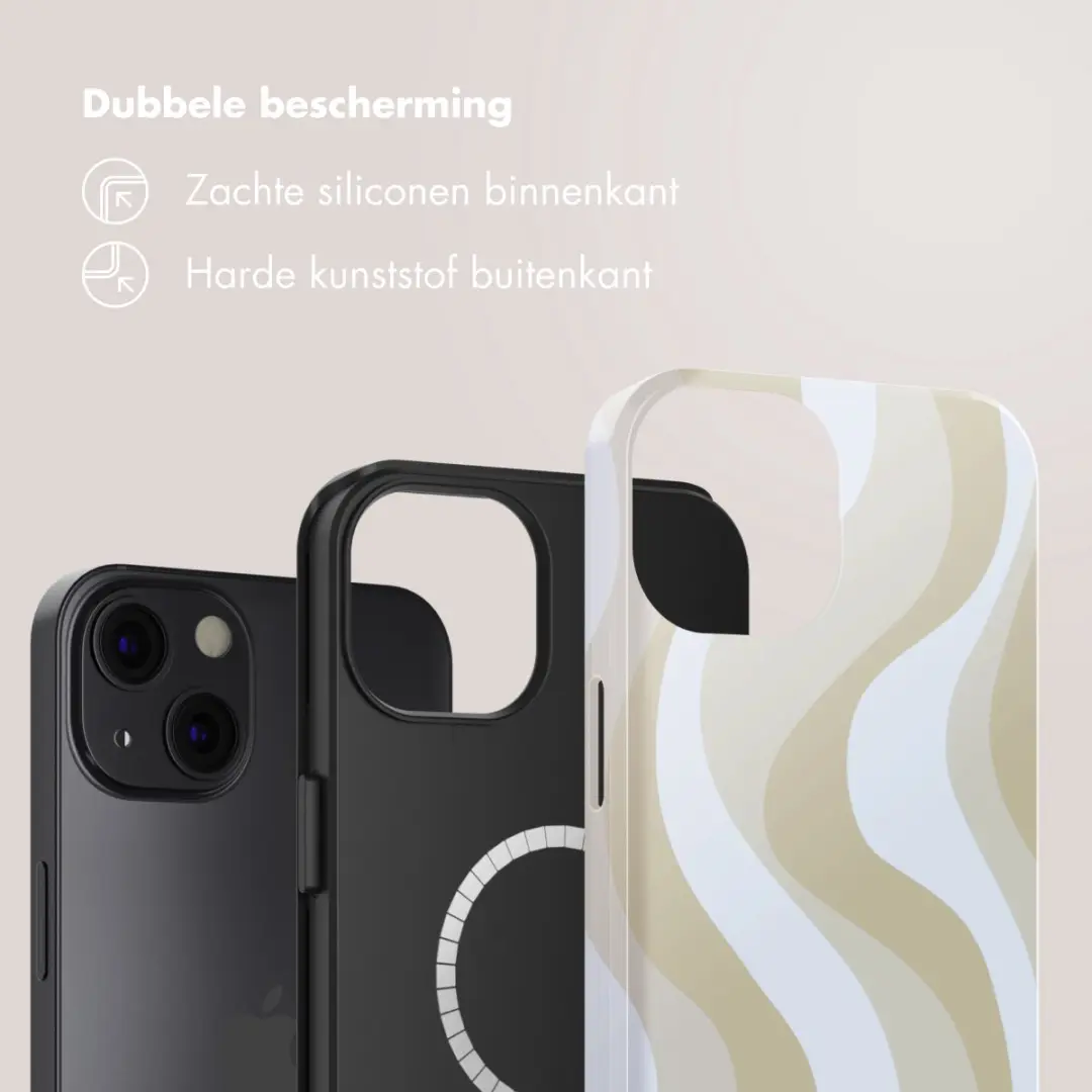 Selencia Hoesje iPhone 13 Desert Waves Beige - MagSafe
