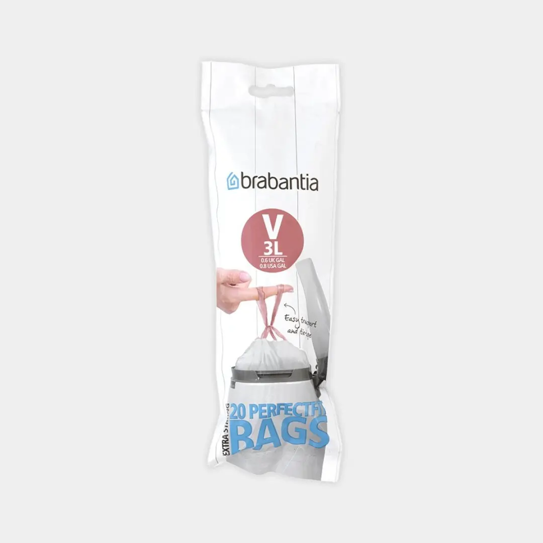 Brabantia PerfectFit Afvalzakken 3L - Code V - 20 Stuks - afbeelding 3 van 4
