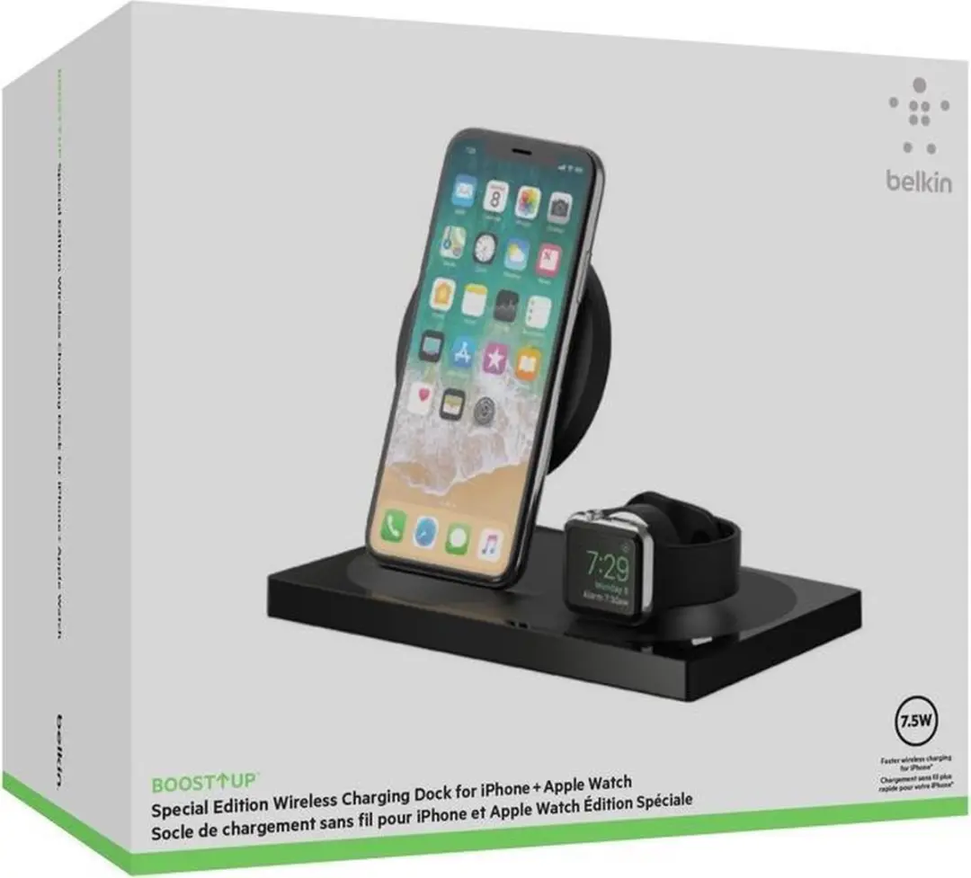 Belkin F8J234vfWHT-BLK Draadloos Oplaadstation - 7.5W - Zwart - afbeelding 4 van 4