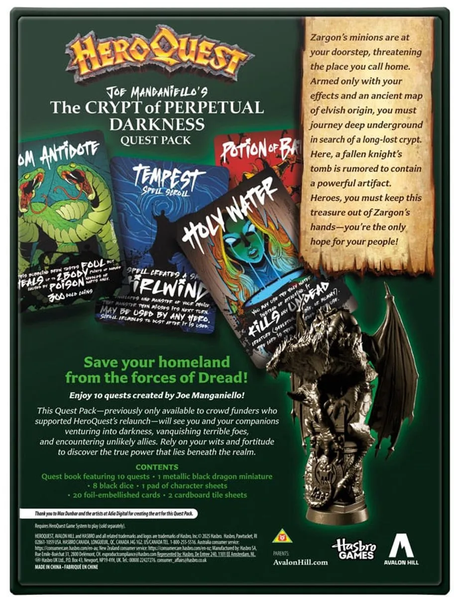 Hasbro HeroQuest Crypt of Perpetual Darkness Quest Pack HASG1798UU0