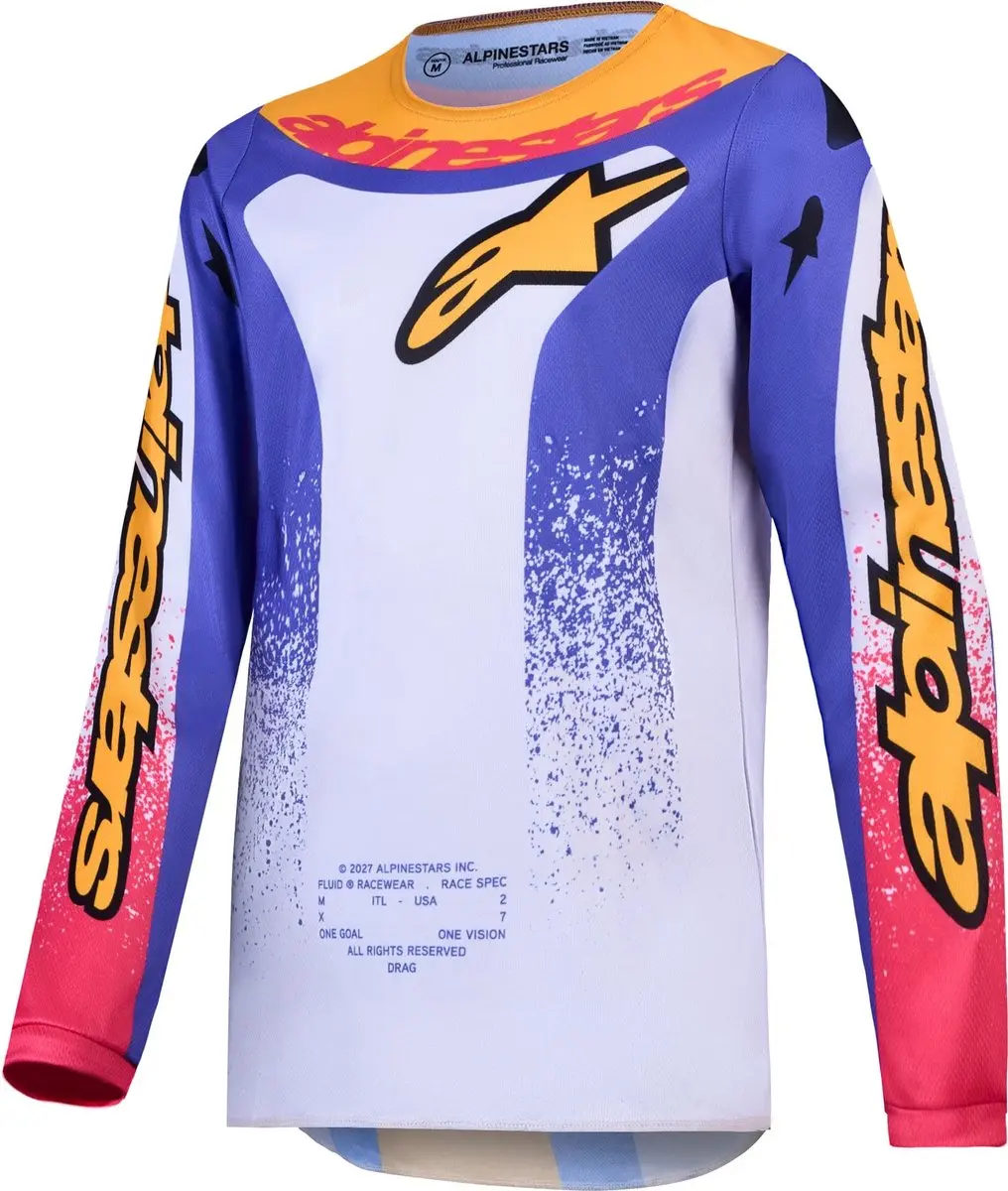 Alpinestars Fluid Drag Jeugd Motocrosstrui - S - Paars/Geel/Rood