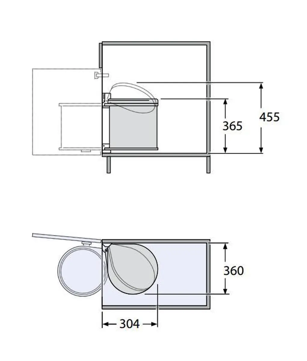 Hailo Mono AE351501 Inbouw Prullenbak 15L - Wit