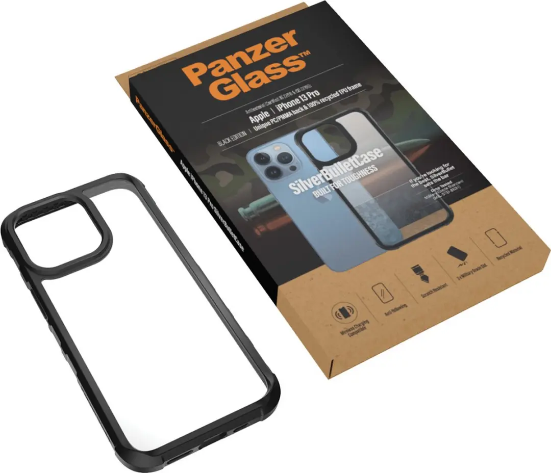 PanzerGlass SilverBullet PZ-324 Hoes iPhone 13 Pro - Zwart - afbeelding 6 van 6