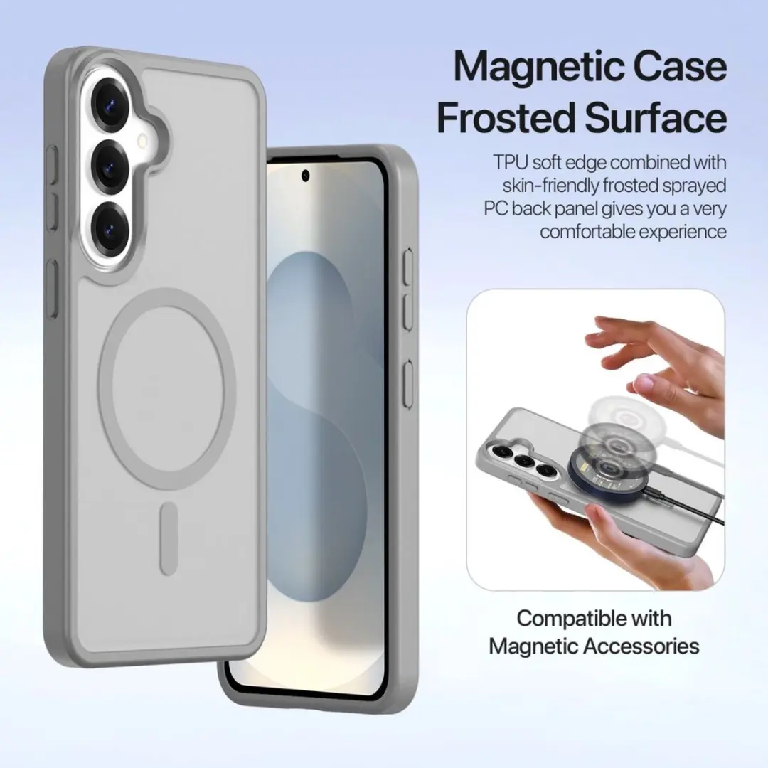 Dux Ducis Lawa Hoesje Samsung Galaxy S26 - MagSafe Wallet - Grijs