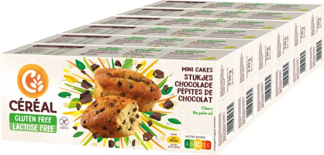 Cereal Mini Cakes Chocolade - 6x230g Glutenvrij & Lactosevrij - afbeelding 6 van 6