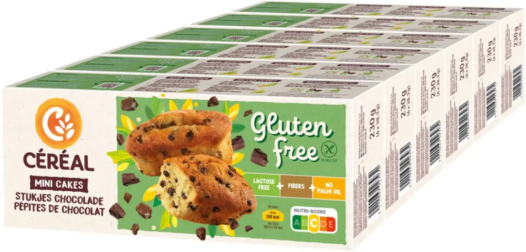 Cereal Mini Cakes Chocolade - 6x230g Glutenvrij & Lactosevrij - afbeelding 5 van 6