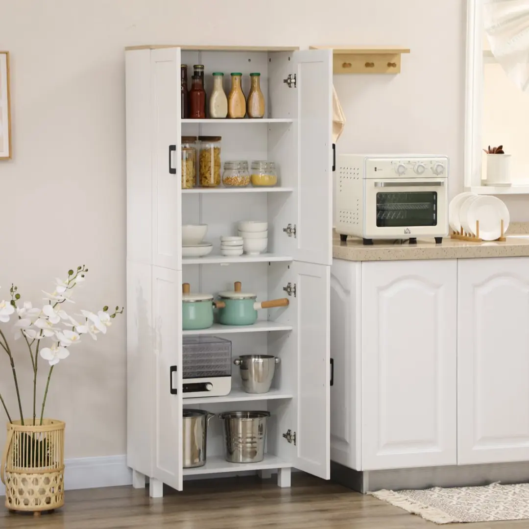 Homcom Keukenkast 60x30x170,5cm Wit