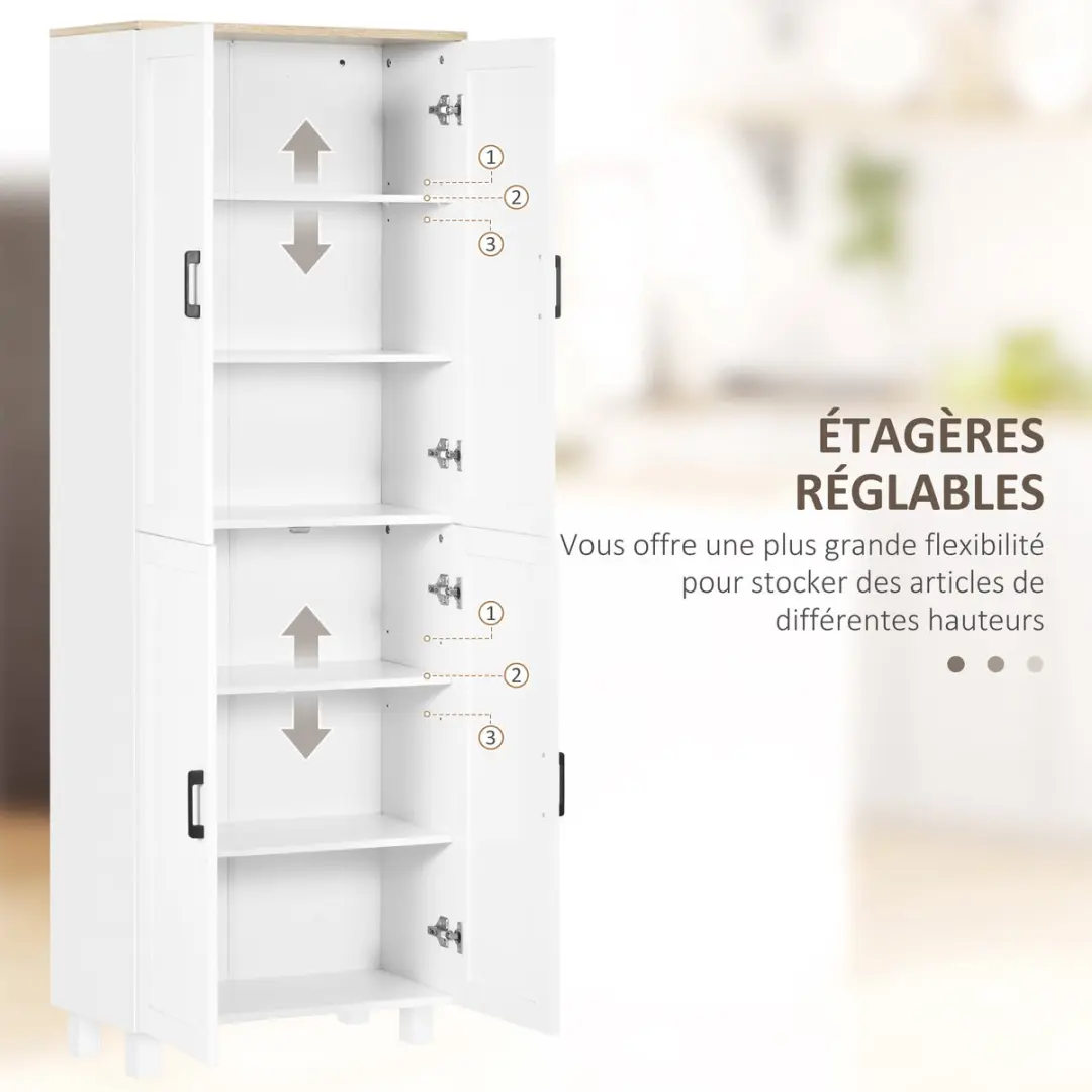 Homcom Keukenkast 60x30x170,5cm Wit