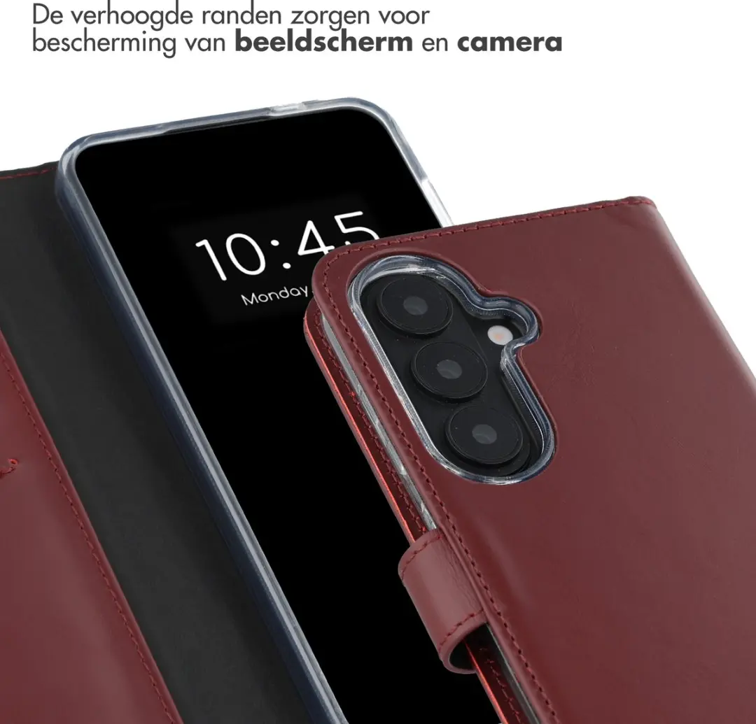 Selencia Bookcase Hoesje Samsung Galaxy S26 - Donkerrood - 3 Pasjes