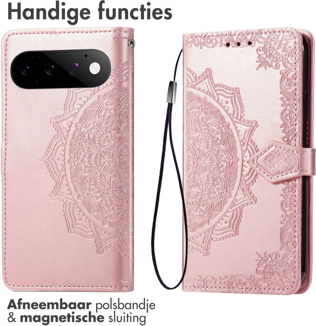 Imoshion Hoesje Google Pixel 11 Mandala Bookcase Rosé Goud - 3 Stuks