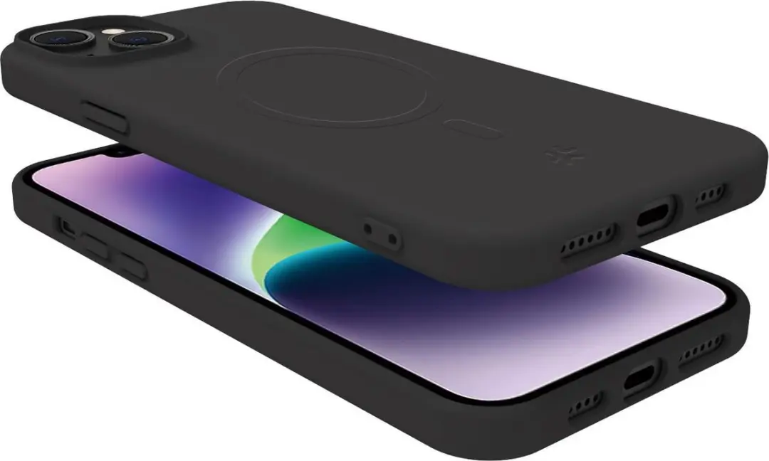 Celly Cromo Siliconen Hoesje iPhone 15 Plus - Zwart