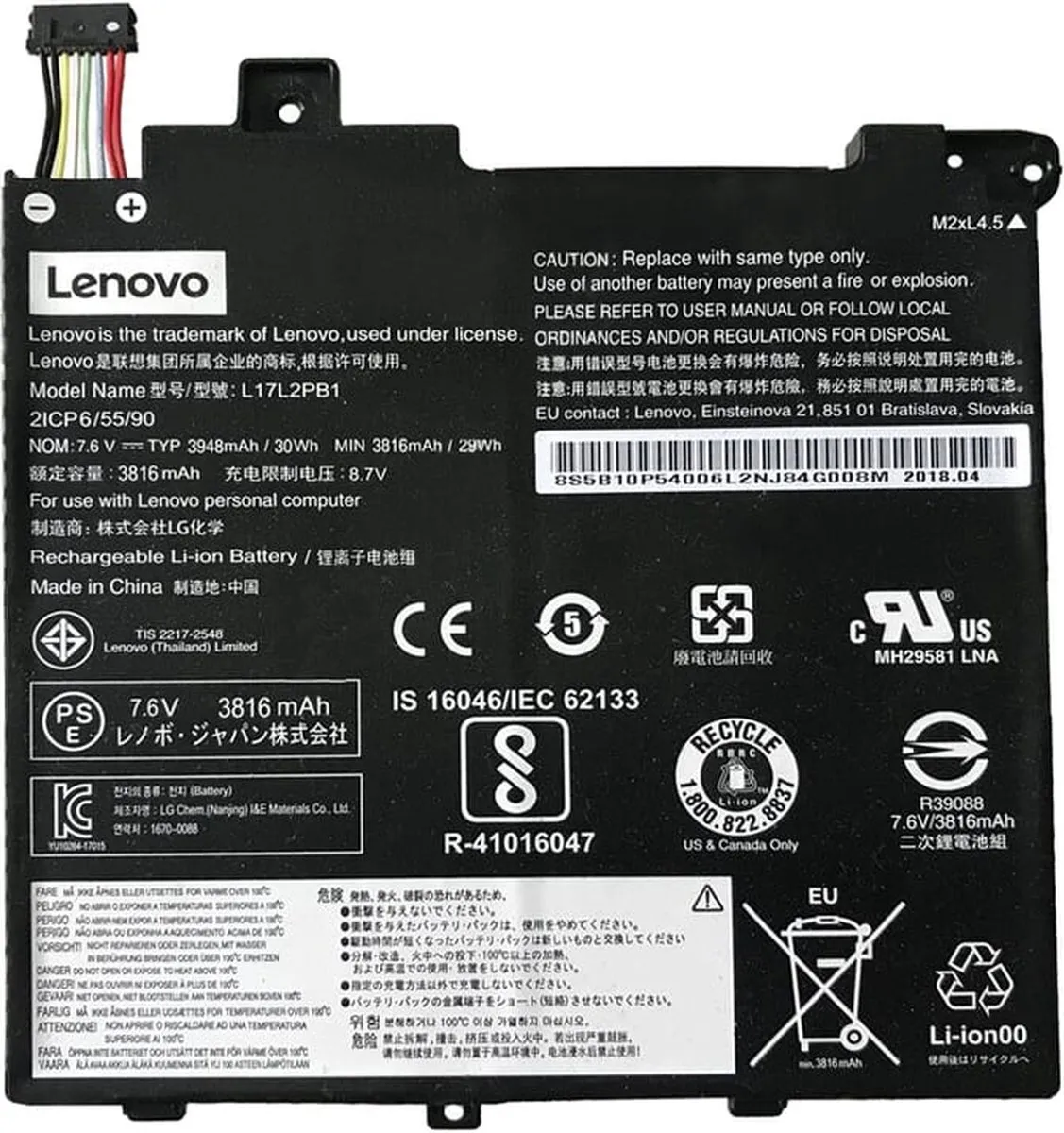 Lenovo Accu 5B10P54001 2400mAh - Laptop/Smartwatch - afbeelding 6 van 6