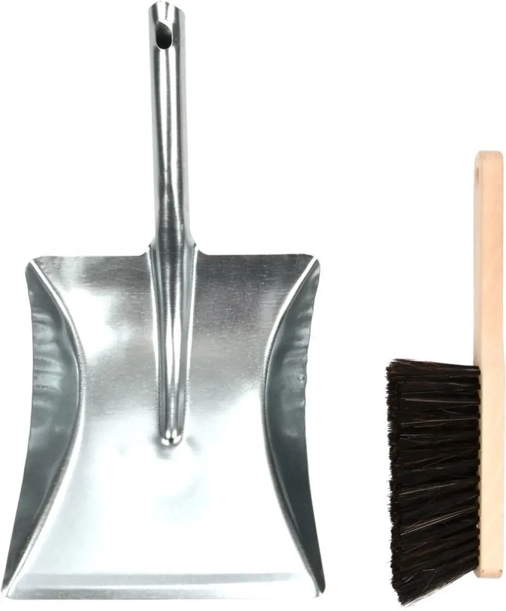 Esschert Design Houten Veger & Metaal Blik - Binnen/Buiten