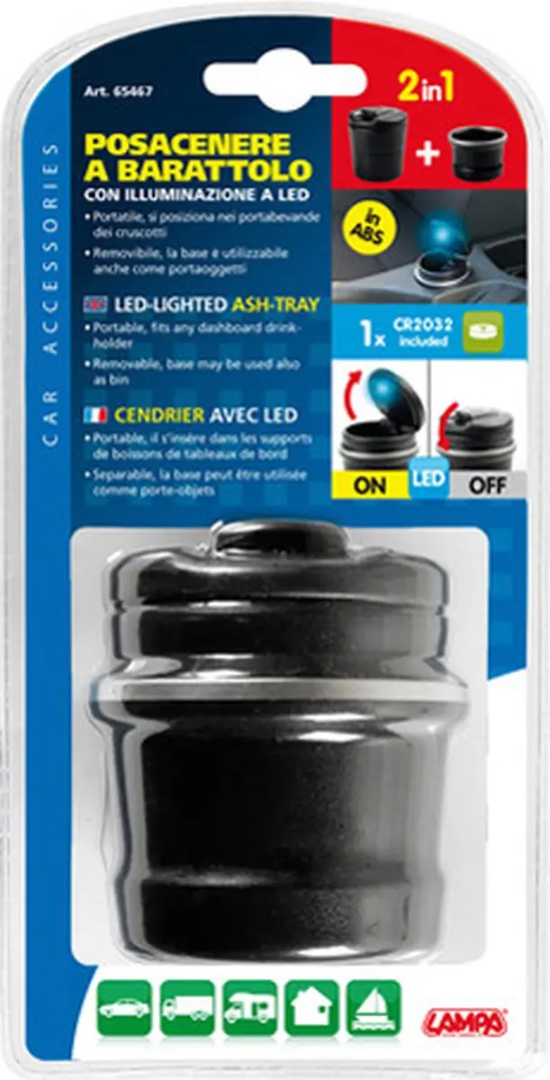 Lampa Asbak met LEDverlichting 42.65467 - Zwart