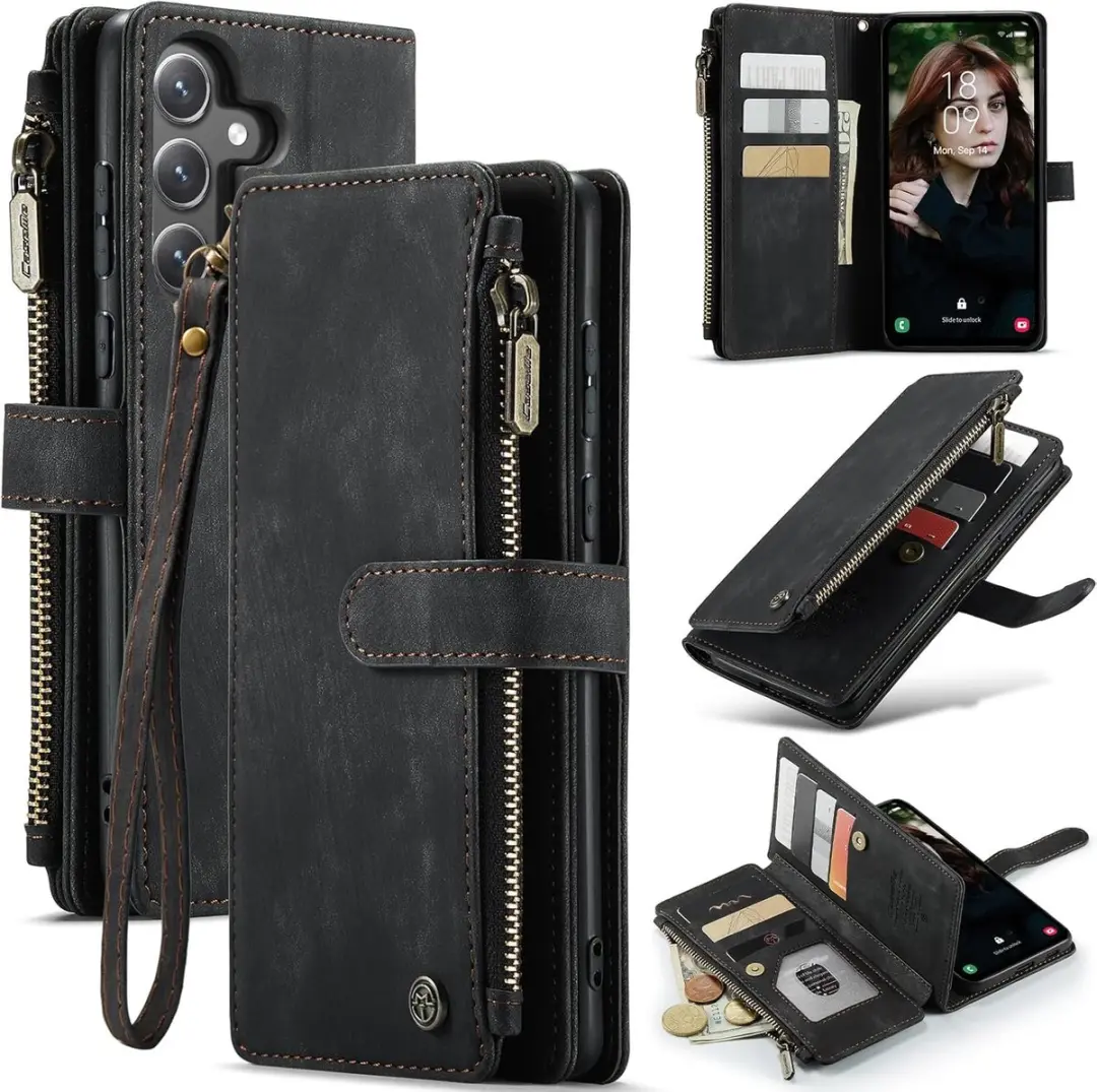 Caseme Wallet Rits Book Case voor Samsung Galaxy S24 FE