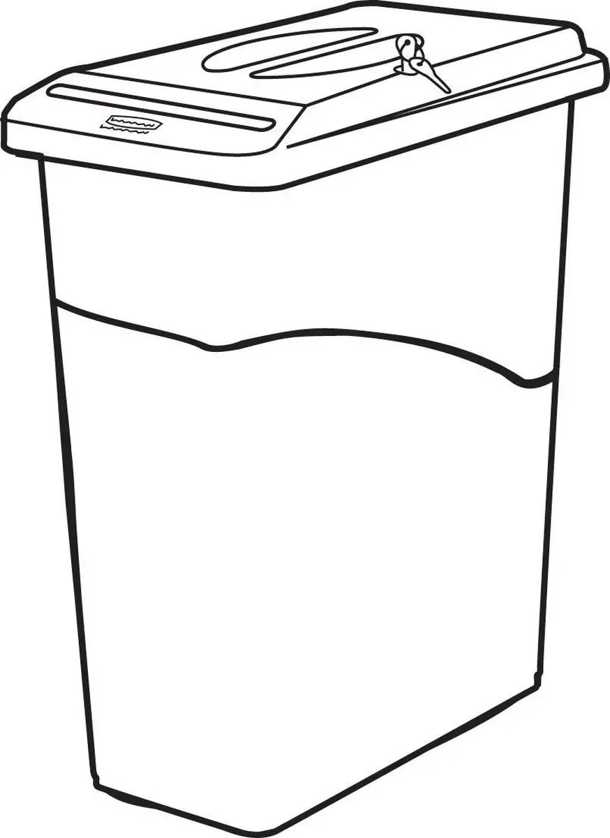 Rubbermaid Slim Jim Combo Confidezential 394821 Afvalbak 87L - Grijs