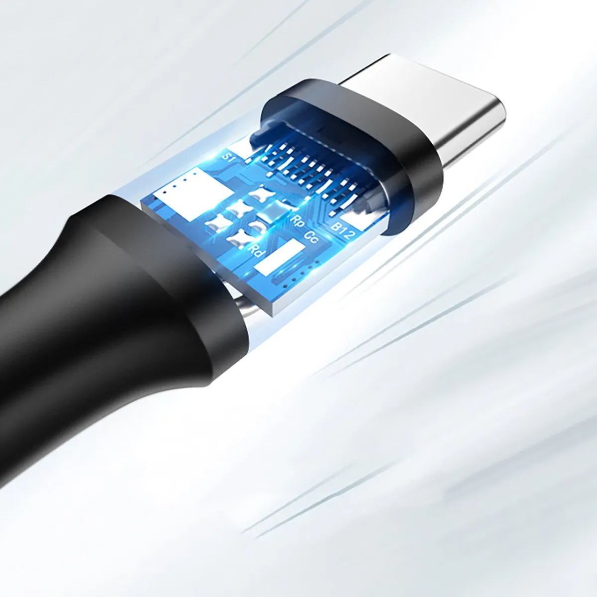 Ugreen US287 USB Type C Kabel 3A 0,25m - Zwart