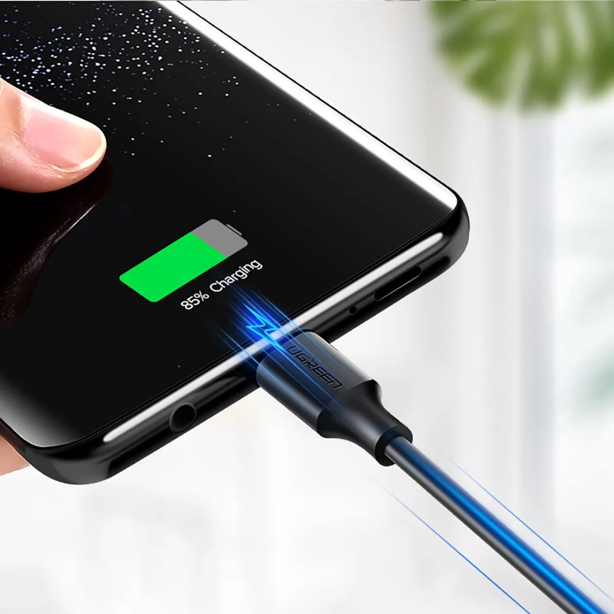 Ugreen US287 USB Type C Kabel 3A 0,25m - Zwart - afbeelding 6 van 6