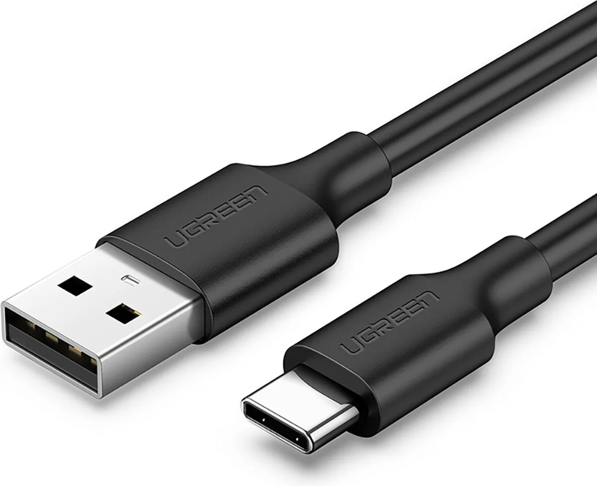 Ugreen US287 USB Type C Kabel 3A 0,25m - Zwart